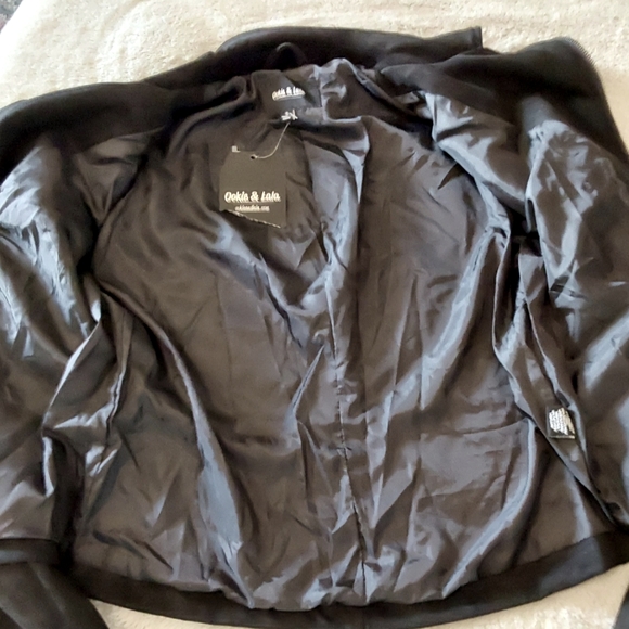🌺 NWT Black Ookie & Lala Faux Suede Moto Jacket - Picture 8 of 13